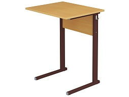 Стол школьный 1-местный 2 г/р нерегулируемый (бук, м/к коричневый, прямоугольная труба)