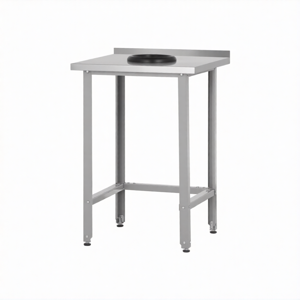 Стол СПРн 860х800х700 «Norma Ral» сбор отходов, борт (полка-обвязка разб.; ножка проф., тр. 40)