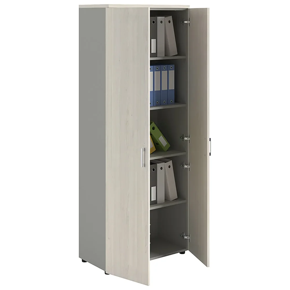 Шкаф NW 2080 закрытый белое дерево/серый