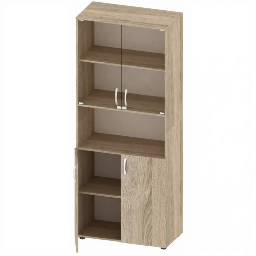 Шкаф со стеклянными дверцами и нишей ШК-АД-117