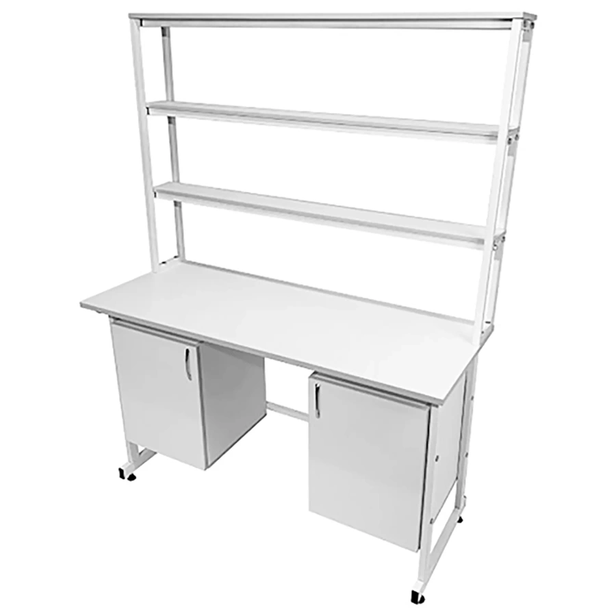 Стол лабораторный с надстройкой СЛн 16.006 (белый)