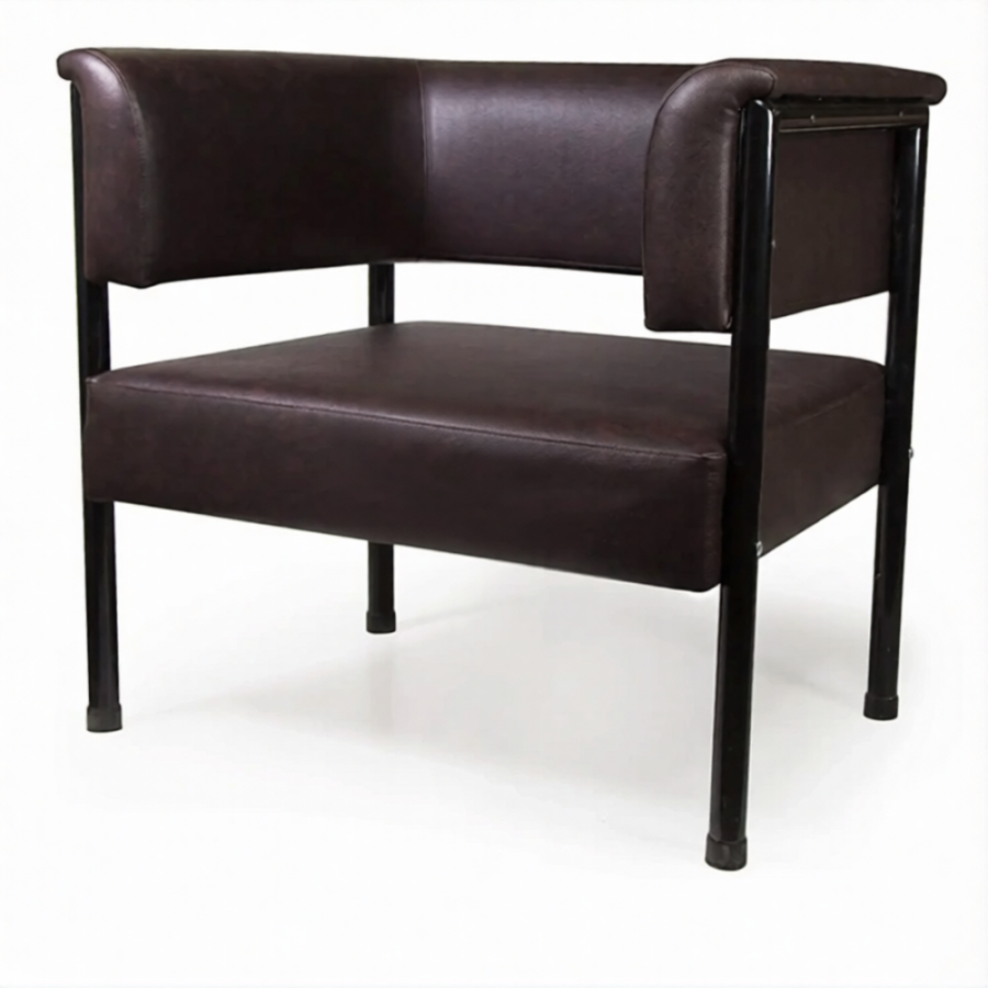 Диван-кресло ДО-2/1 (кожзам Эконом коричневый, каркас черный)