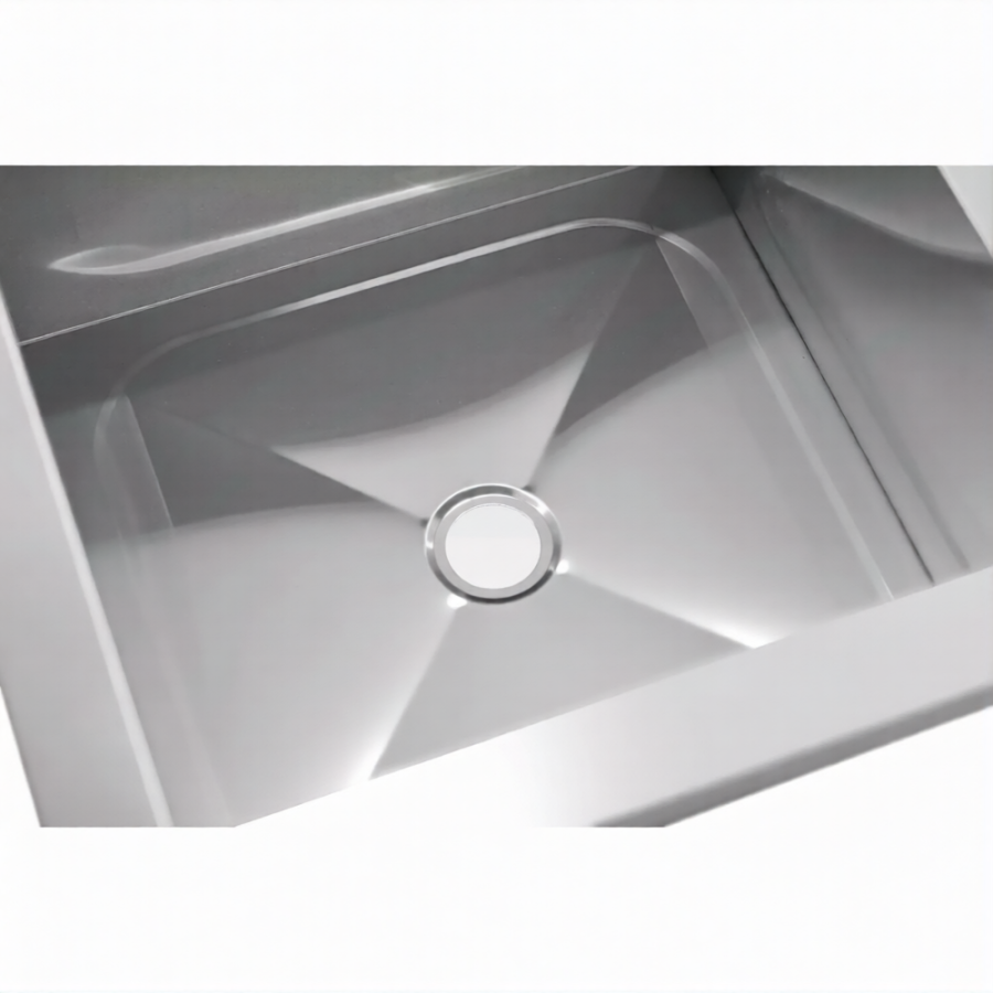 Ванна моечная ВМСн 700/2  2 м/о 600х600х350 (полка с отв., борт;ножка угл.)