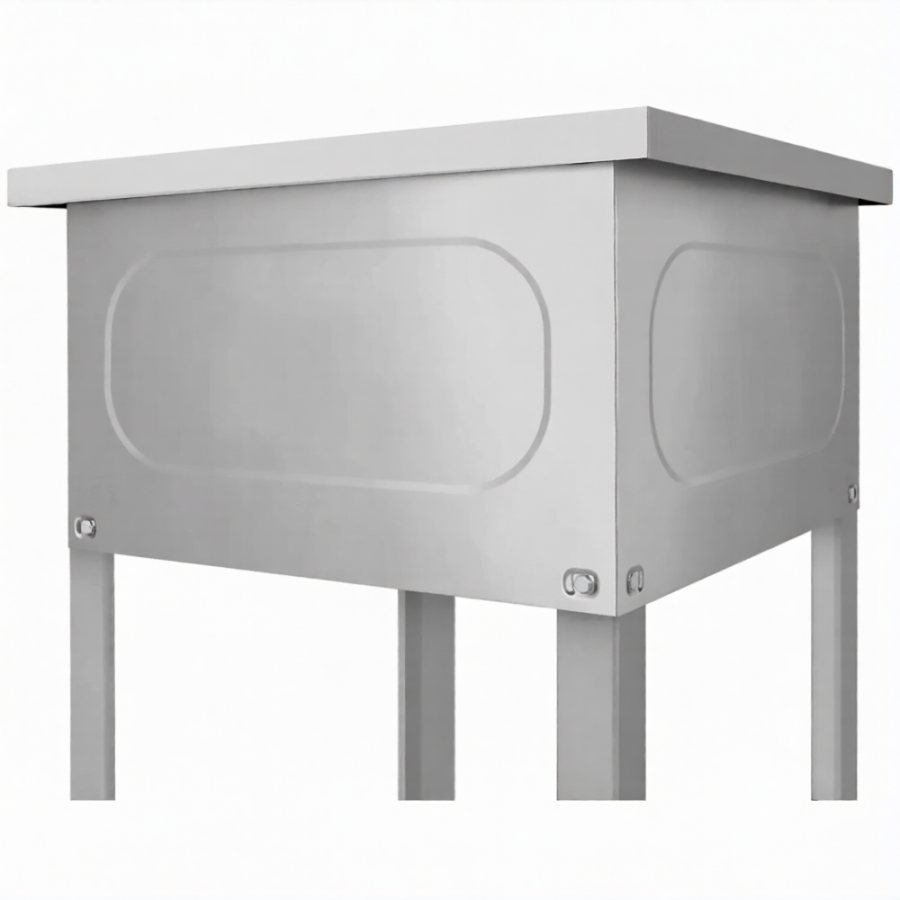 Ванна моечная ВМСн 700/2  2 м/о 600х600х350 (полка с отв., борт;ножка угл.)