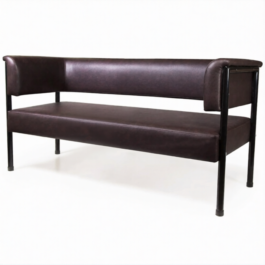 Диван трехместный ДО-2/3 (кожзам Эконом коричневый, каркас черный)