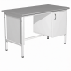 Стол для врача рабочий с тумбой СЛ-3.1 (1200х600х750) (постформинг серый, каркас белый)