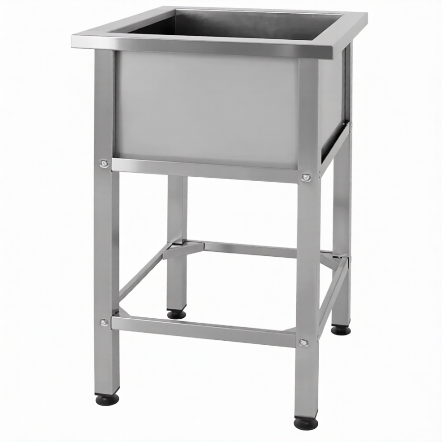 Ванна моечная ВМСн 630  1 м/о 530х530х350 (полка с отв. борт; ножка проф. тр. 40х40)