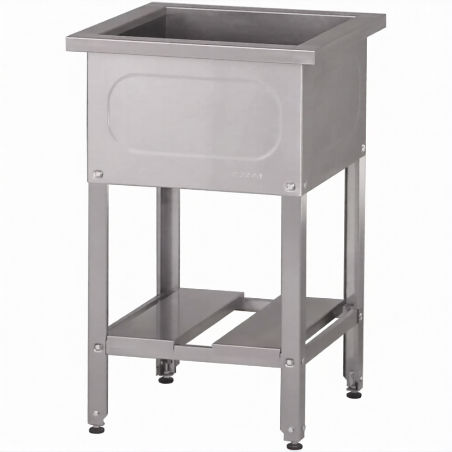 Ванна моечная ВМСн 700/2  2 м/о 600х600х350 (полка с отв., борт;ножка угл.)