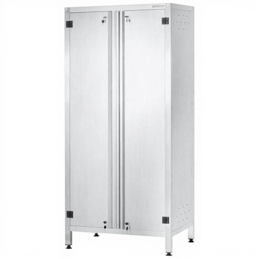 Шкаф кухонный ШЗКп - 1800х1200х600 «Profi lnox» (двери распашные, 2 сплошные полки, без к-та замков)